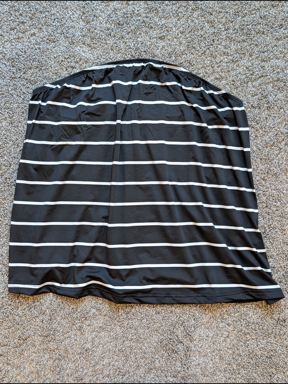 SHEIN Black and White Striped Strapless Tube Top